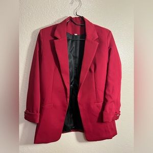 Lapel Neck Open Front Blazer